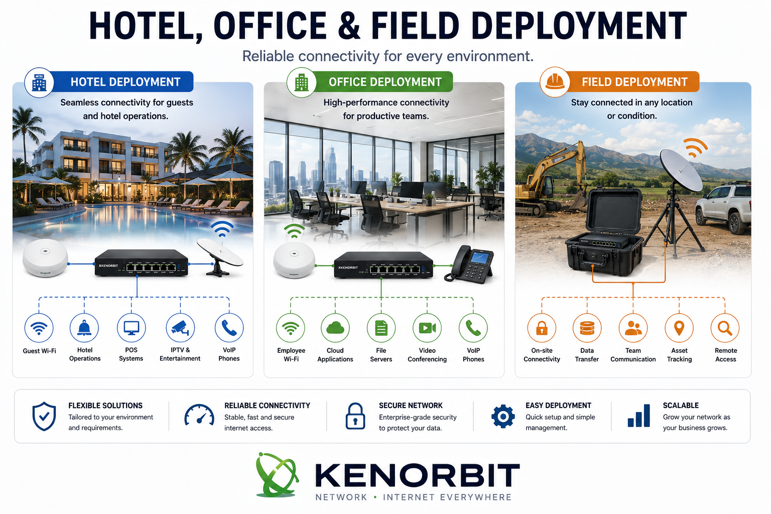 Hotel, Office and Field Deployment